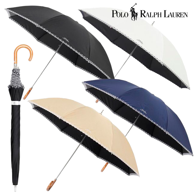 POLO RALPH LAUREN ラルフローレン スカラップ刺繍 晴雨兼用日傘