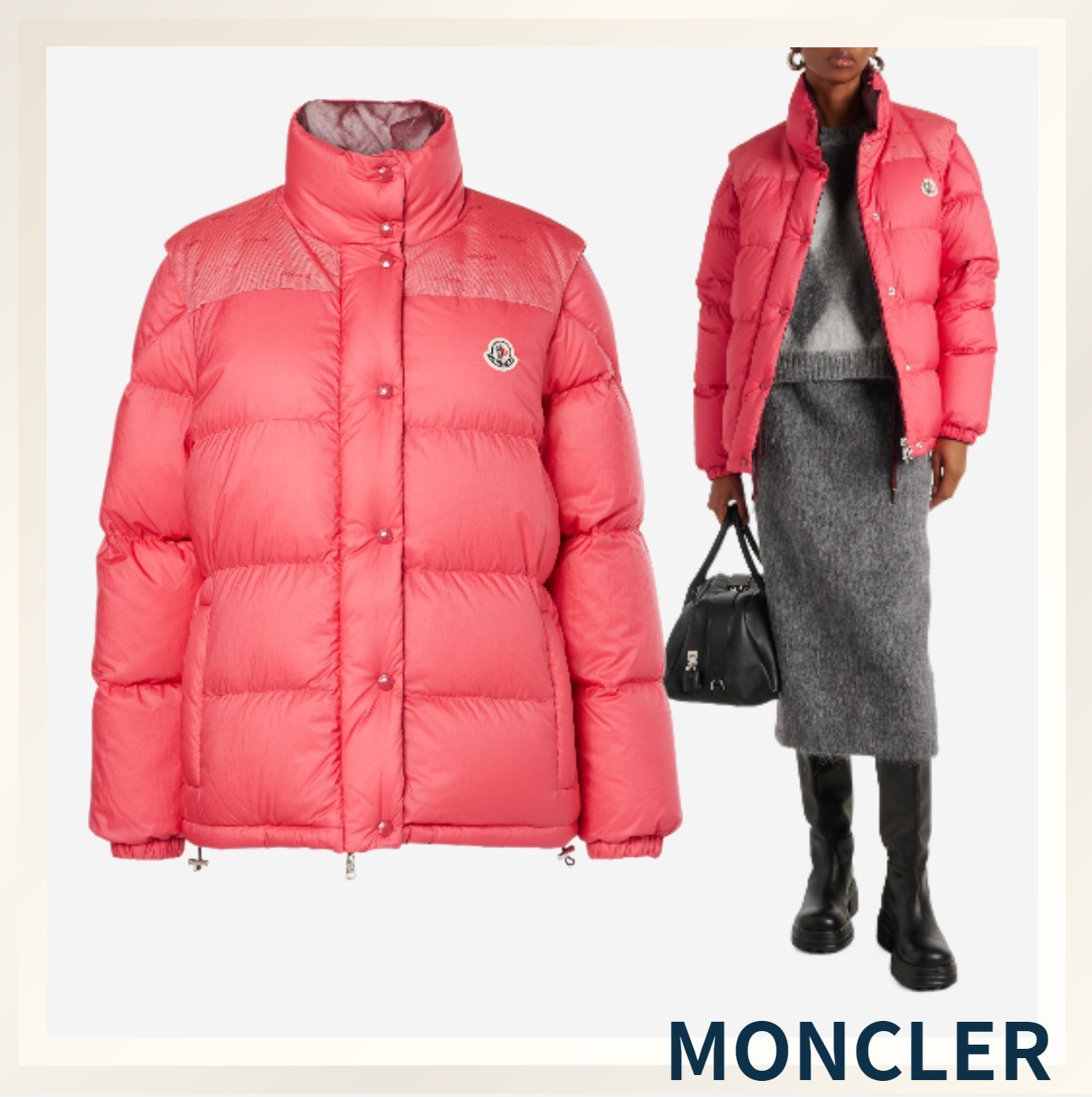 上質リバーシブル《MONCLER》Verone ダウンジャケット チェリー