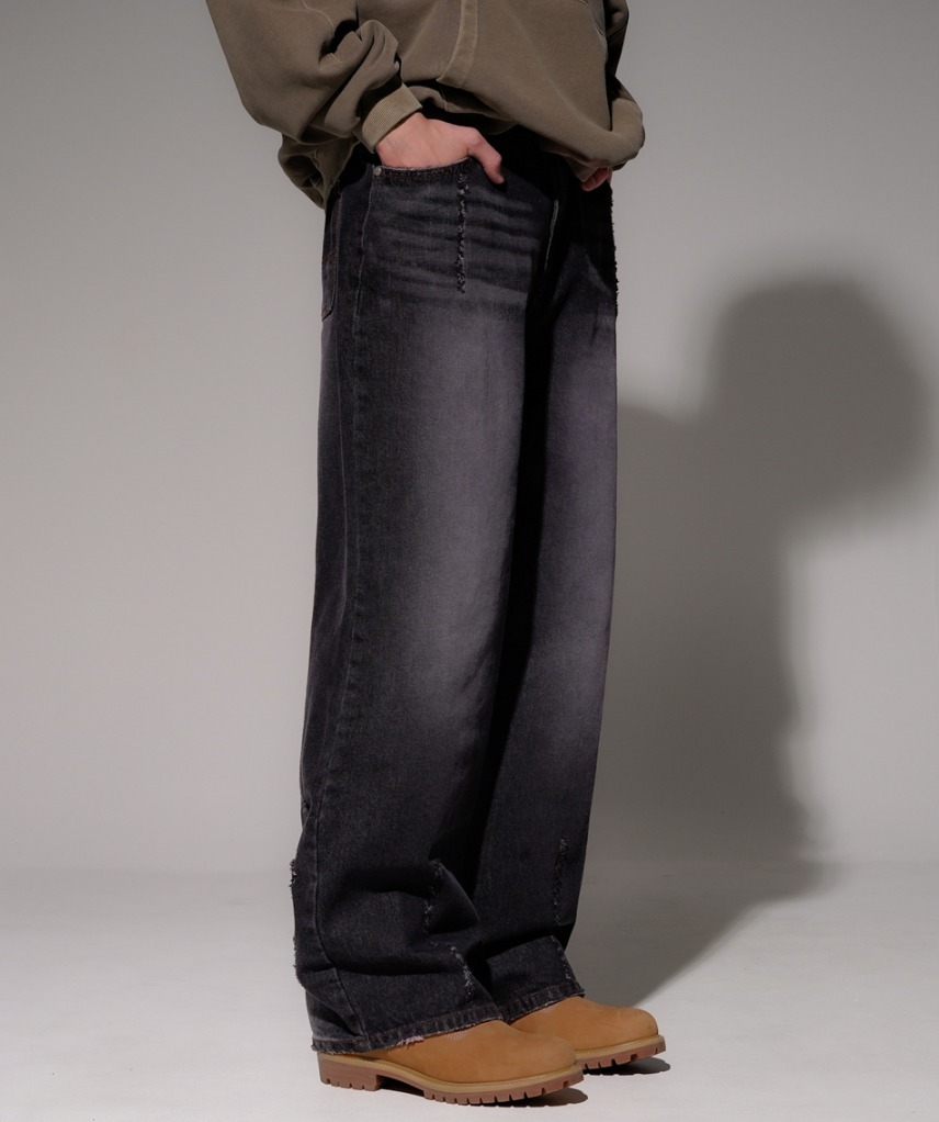 [ EZKATON ]★24FW★韓国人気★TIN WASHING DAMAGE DENIM PANTS EZKATON ]☆24FW☆韓国人気☆TIN WASHING DAMAGE DENIM PANTS