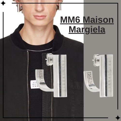 【MM6 Maison Margiela】ロゴ シルバー Bolt ピアス