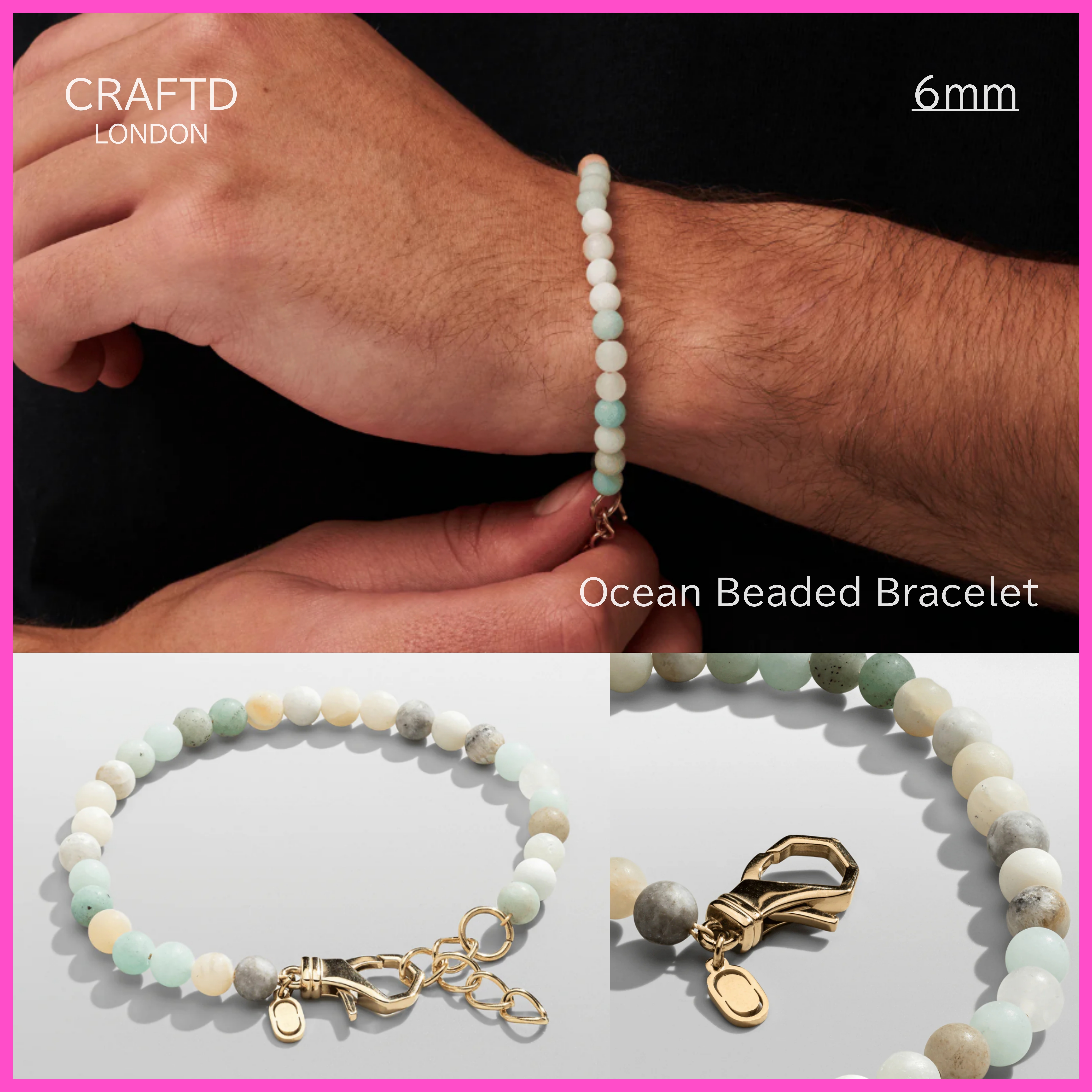送料関税込【CRAFTD London】Ocean Beaded Bracelet 6mm☆国内発