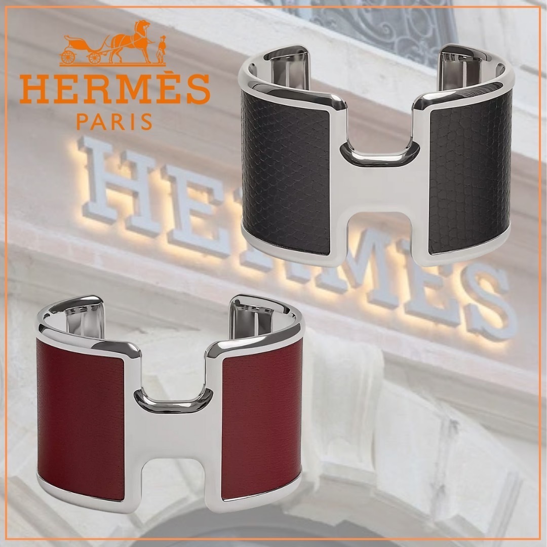 【HERMES】オランプ カフ レザーブレスレット