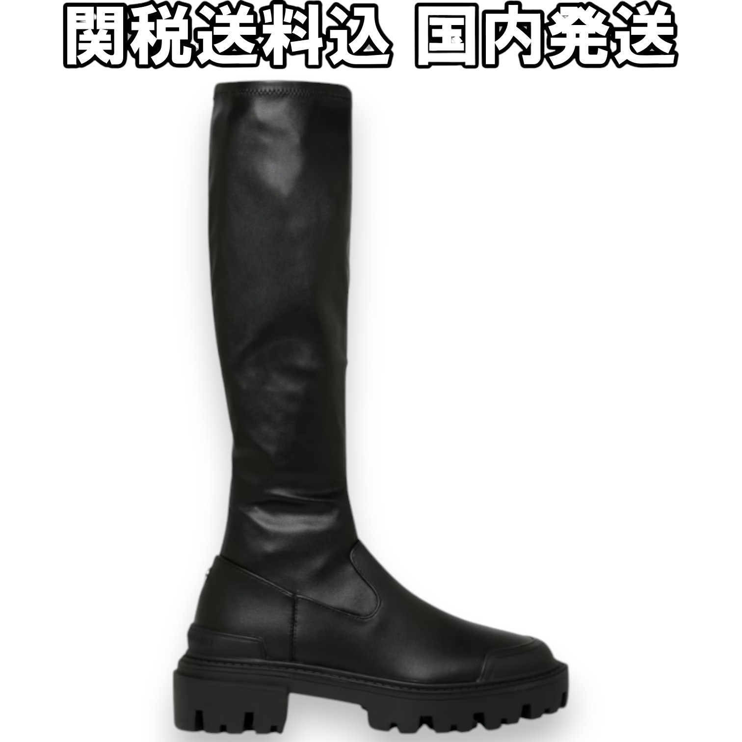 関税送料込【STEVE MADDEN】ロゴ入り チャンキーブーツ