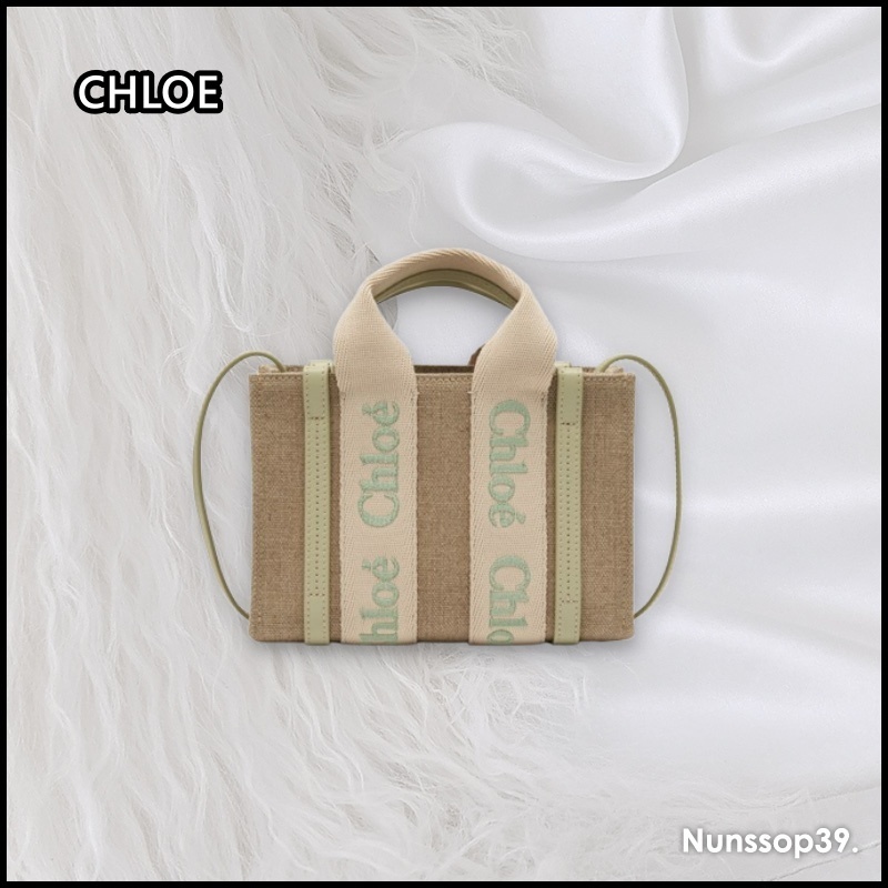 《CHLOE》 CHC24UP237L17 38A ウッディ ミニ トートバッグ