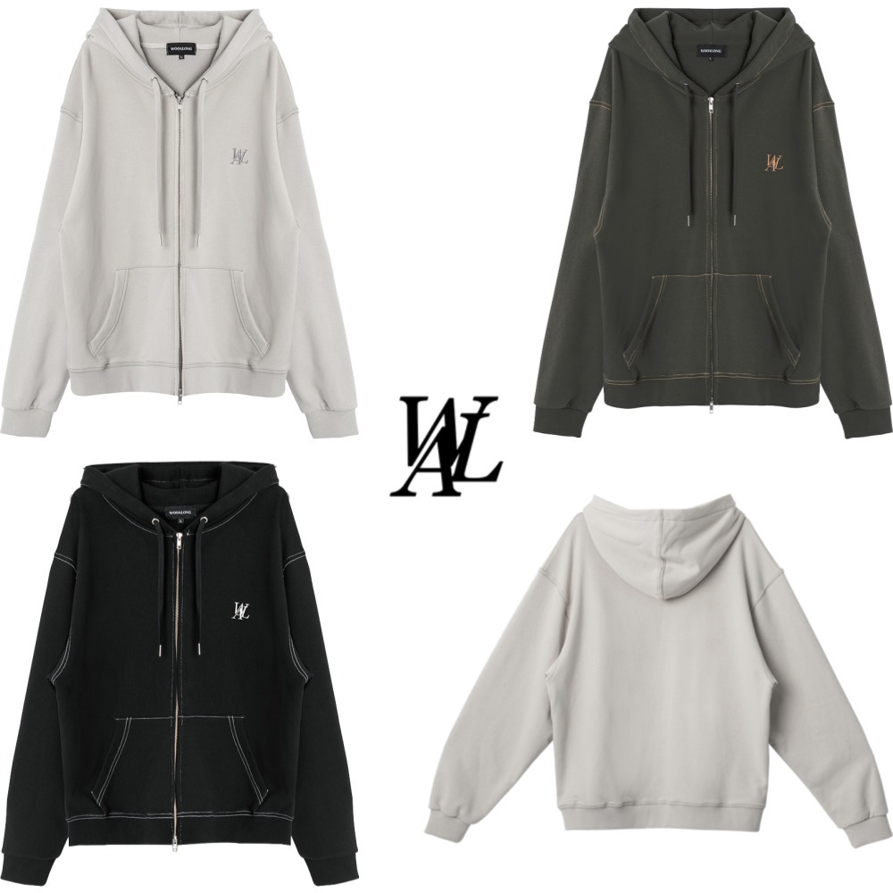 【WOOALONG】 ★ Signature Stitch Hood Zip-up ★ 大人気