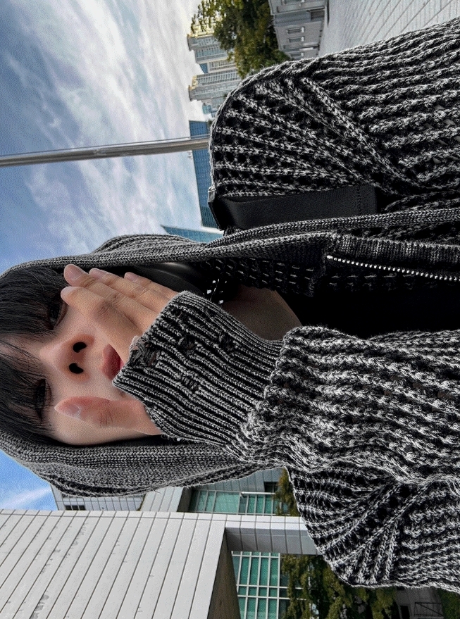 COSYHARU】Dyeing Damage Mesh Hood Zip-Up - メルカリ