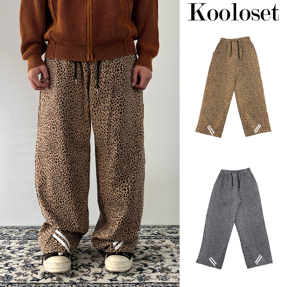 【KOOLOSET】Leopard Track Pants