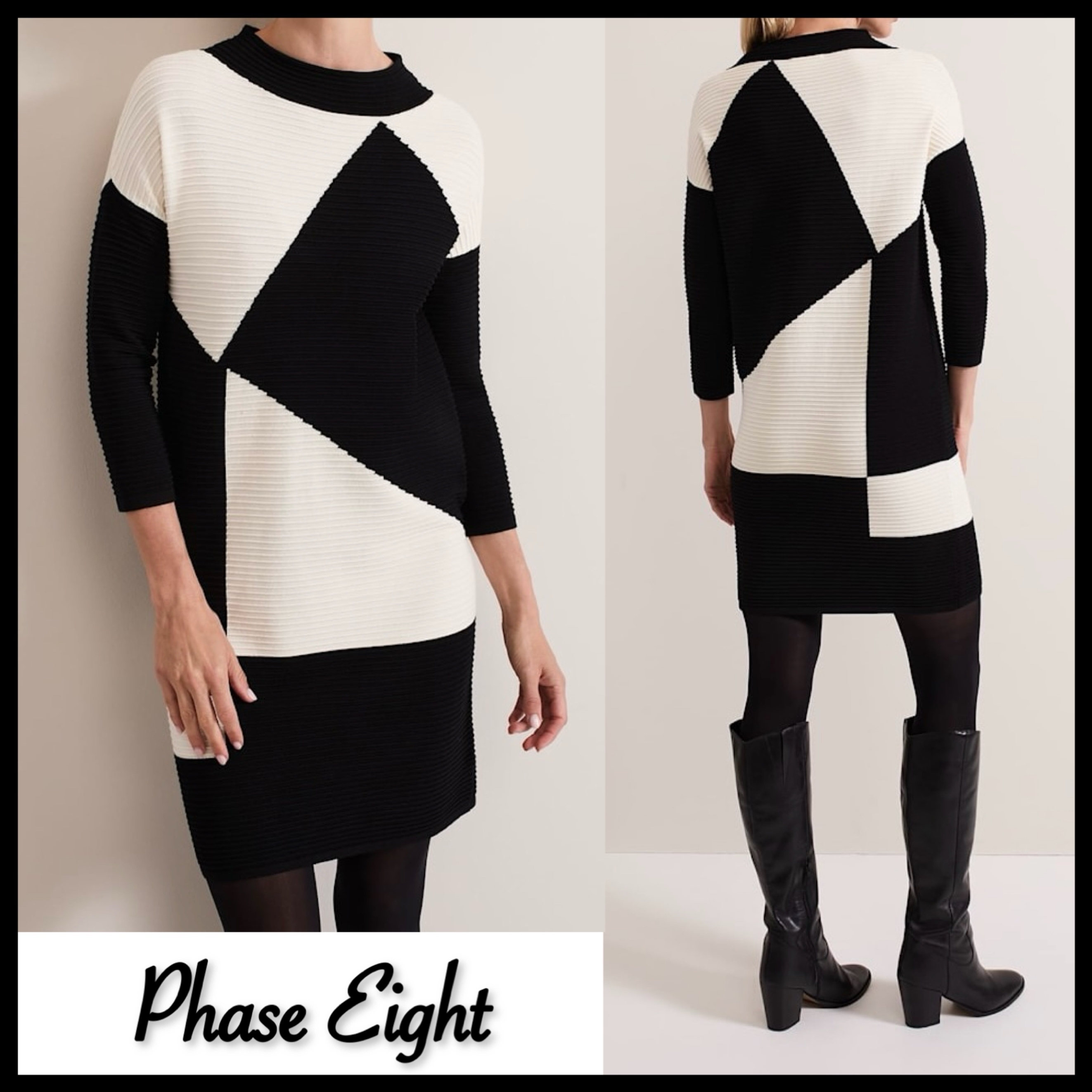 新【Phase Eight】UK発 Hetty ニット カラーブロック ワンピース