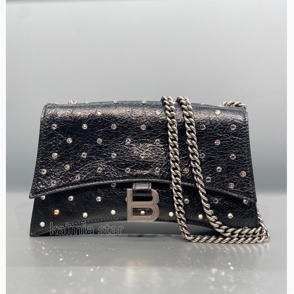 ●送料込●BALENCIAGA●Black Leather Crush Xs Shoulder Bag