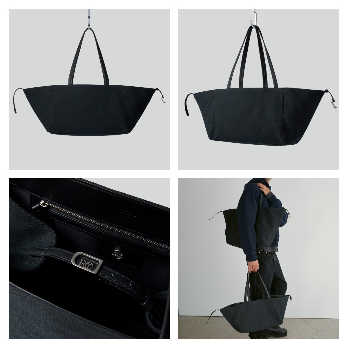★RECTO★RC HOLIDAY CAVAS MEDIUM BAG★6033★Black★韓国★