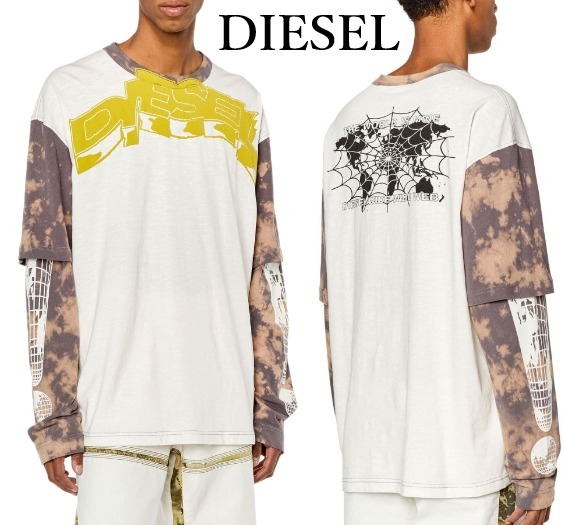 関税込 DIESEL メンズ T-WESHER Tシャツ ロンT