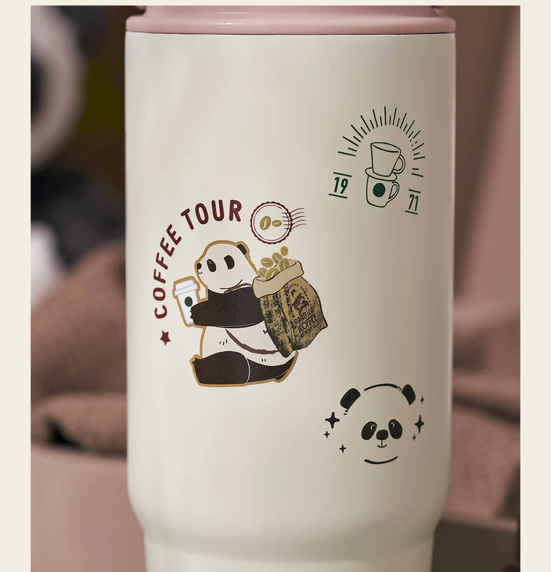 中国スタバ】パンダ ダブル飲み口 大容量タンブラー 800ml