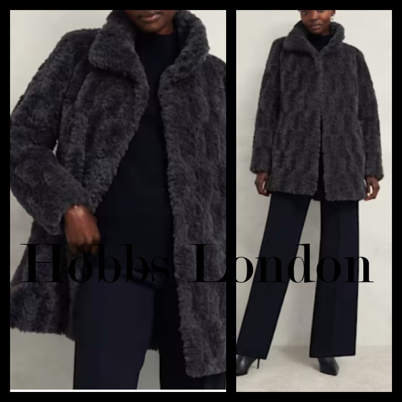 【関送込】Hobbs London ブリオニーフェイクファーコート