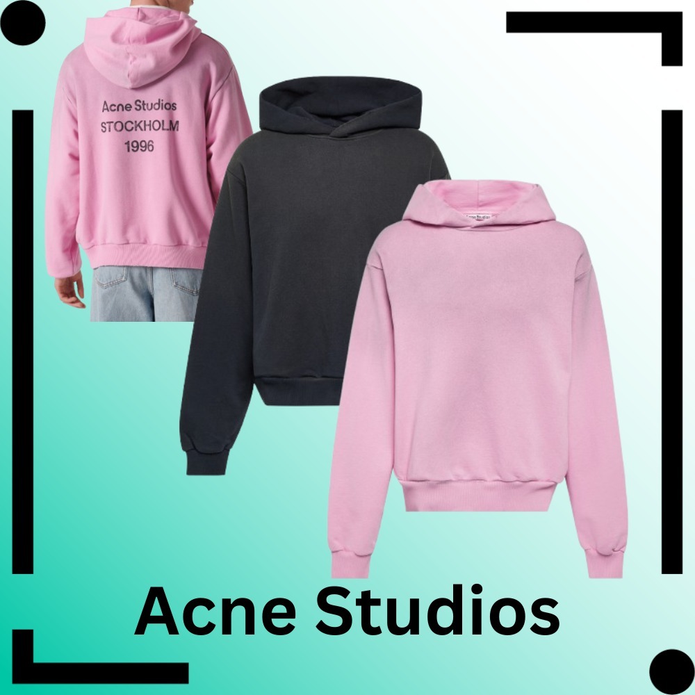 ★新作Acne Studios♦ロゴ入りコットンブレンドパーカー