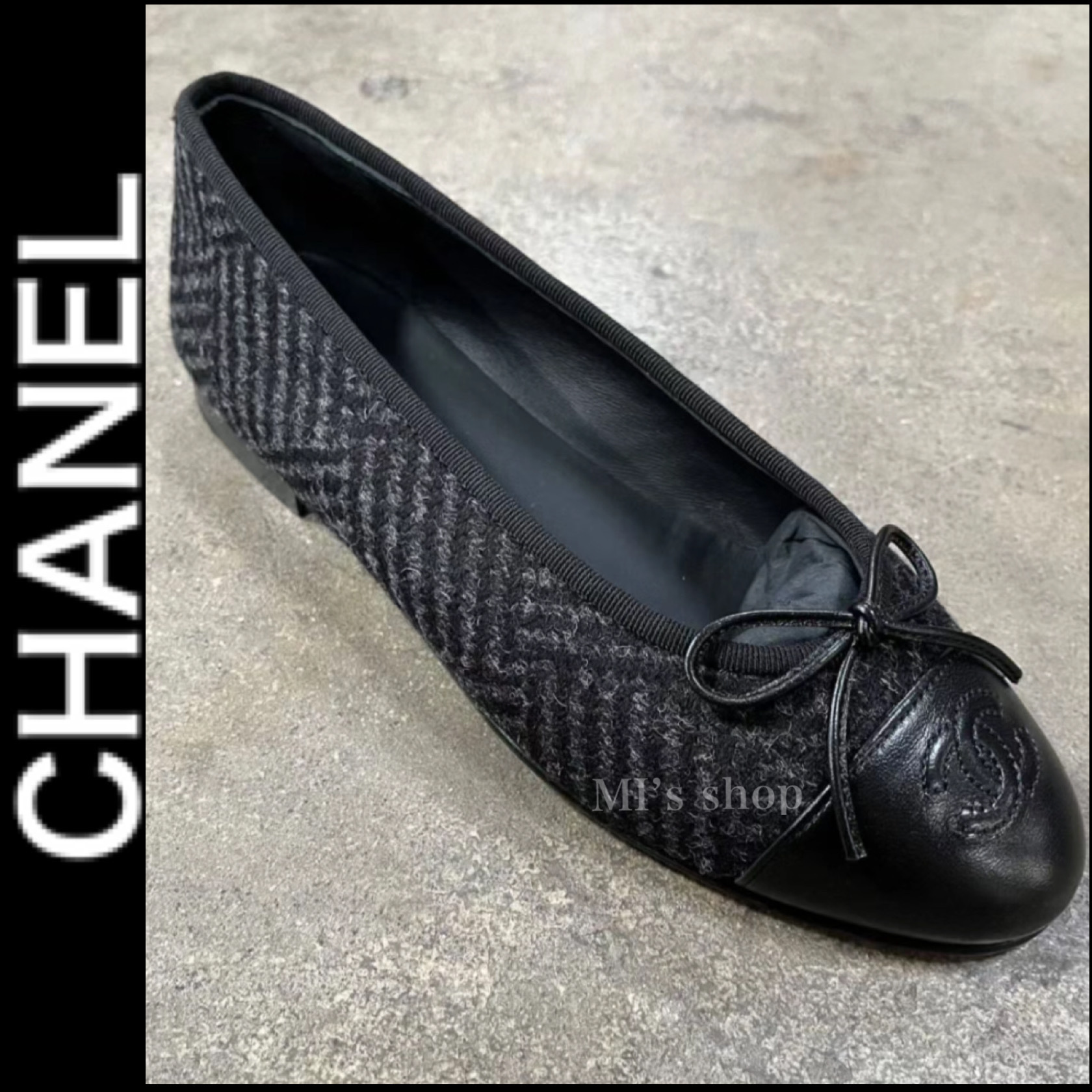 【落ち着いた色合い♪】CHANEL バレリーナ ツイード