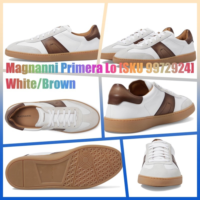 ★Magnanni★Men's Primera Lo★White/Brown