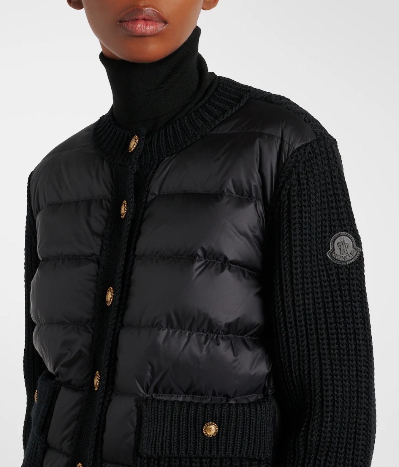  特価ブログのポータルサイト 希少】MONCLER ダウンパネル バージンウール カーディガン トップス