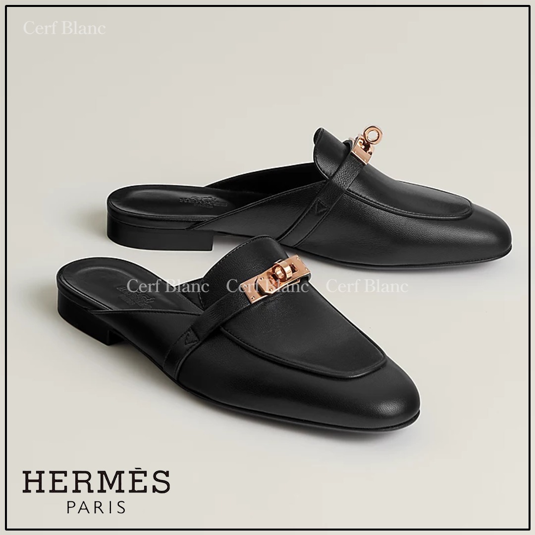 ミュール 【HERMES】《オズ》ピンクゴールドバックル