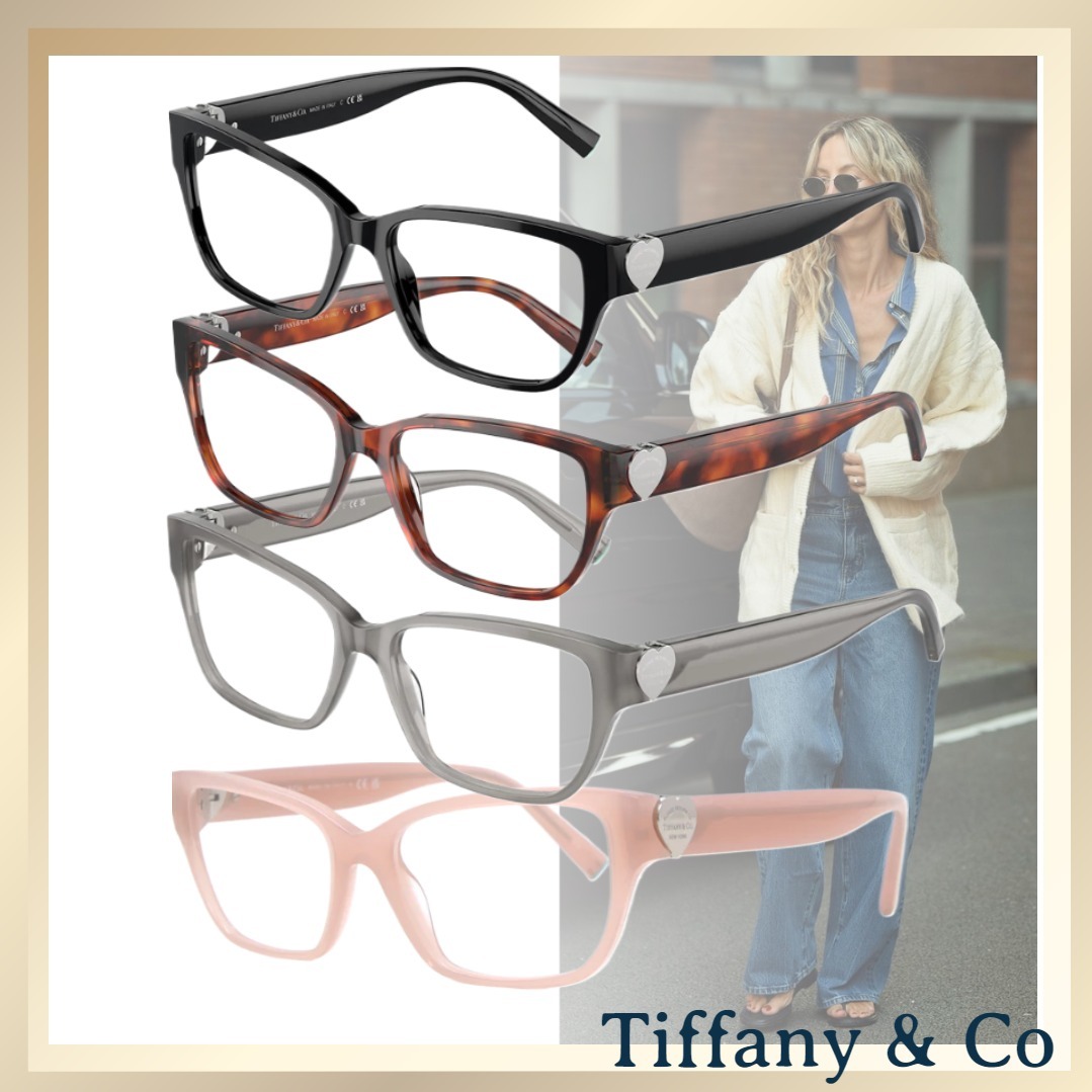 ワンポイントのハートが可愛い ≪Tiffany&Co≫ スクエア レンズ