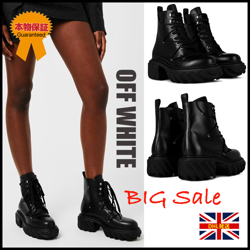 【OFF WHITE】BIG Sale★TRACTOR MOTOR LACE ブーツ