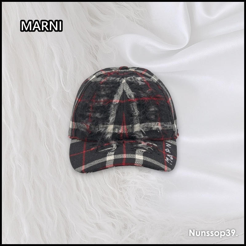 《MARNI》 ウル タータン ボールキャップ