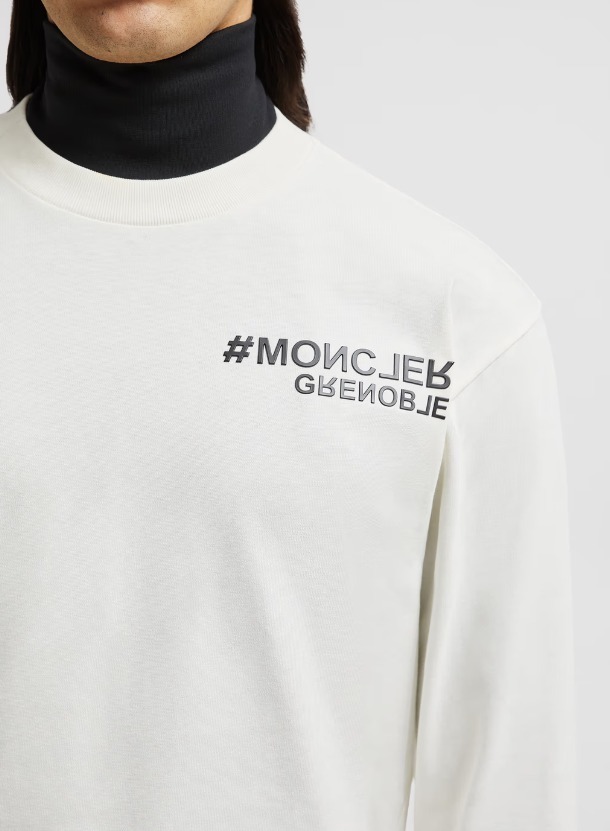 MONCLER 2024/25秋冬 ロゴプリント入り クルーネック長袖Tシャツ MONCLER GRENOBLE 2024/25秋冬 ロゴ入りクルーネック長袖Tシャツ