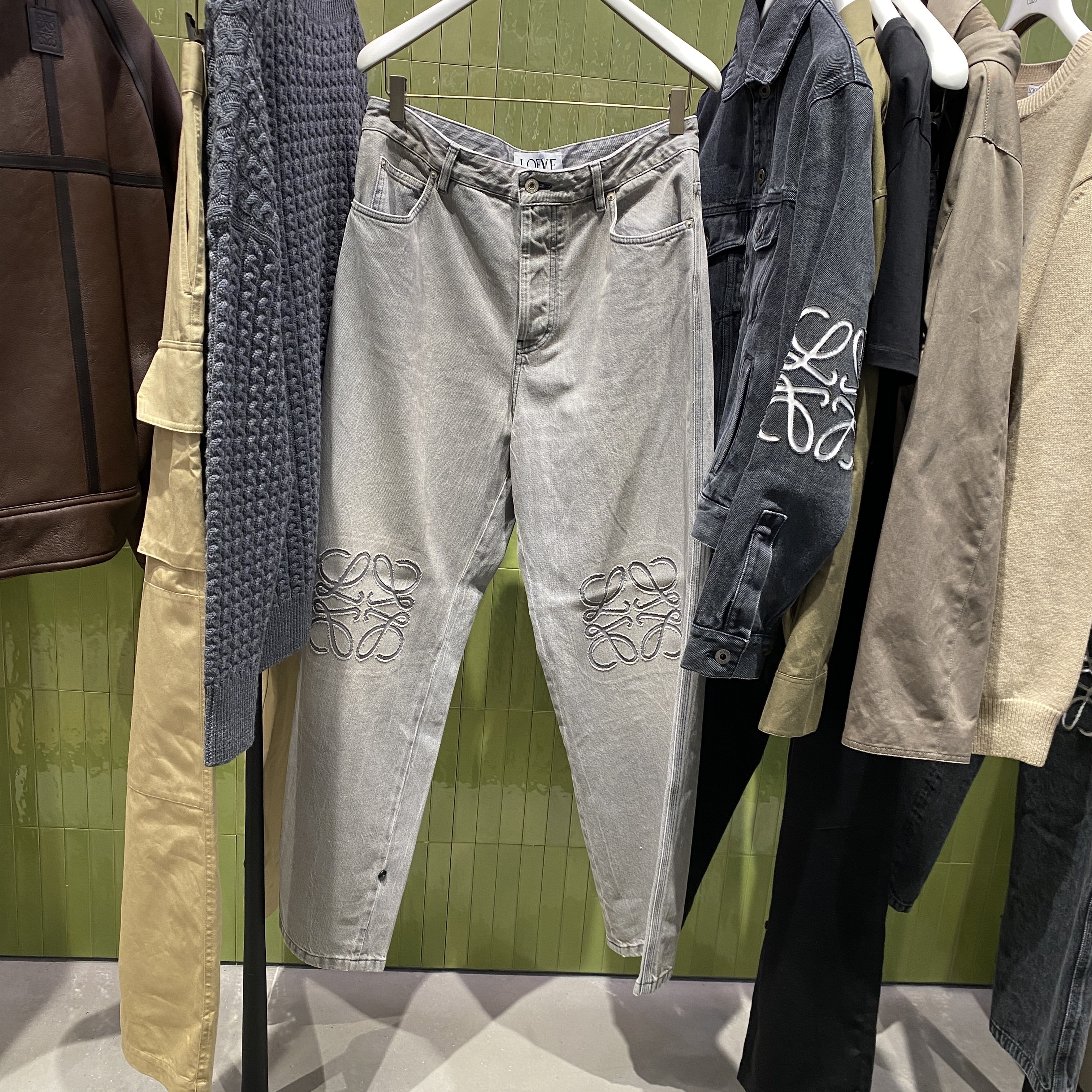 LOEWE☆アナグラムバギージーンズ デニム グレーメランジ