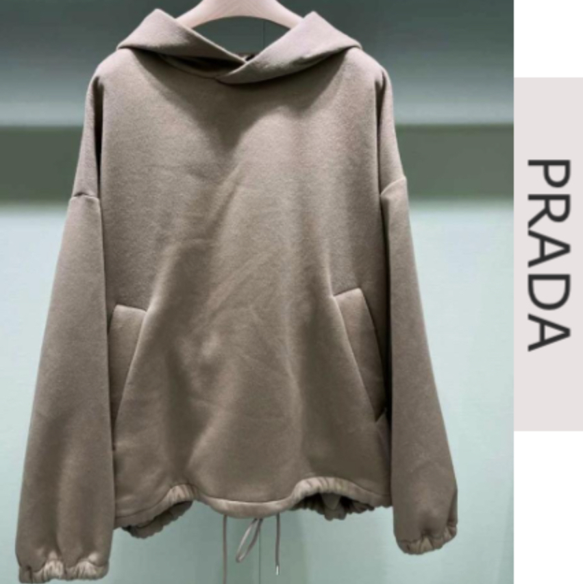 PRADA ロゴ ウール アンゴラ オーバー パーカー フーディ