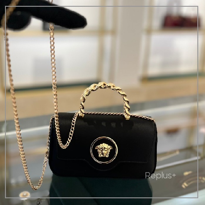 【Versace】ハンドバッグ メデューサ チェーン ブラック ミニ