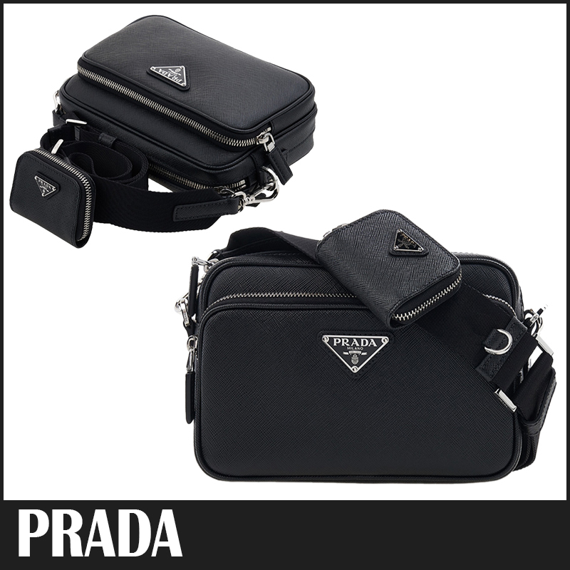 送料関税込☆PRADA プラダ サフィアーノレザー ショルダーバッグ