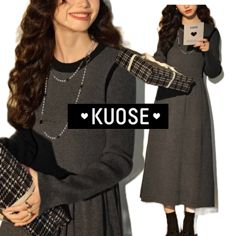 直営品【KUOSE】韓国ブランド お呼ばれプレミアムニットドレス