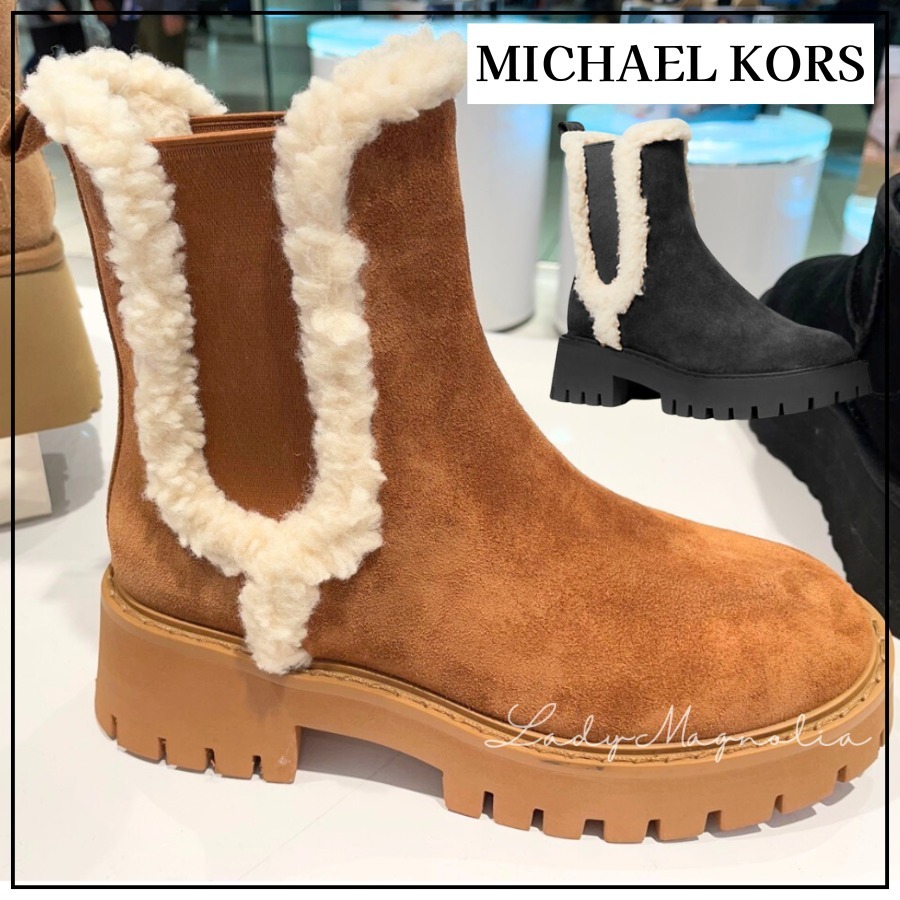 【MICHAEL KORS】アッシャースエード＆フェイクシアリングブーツ