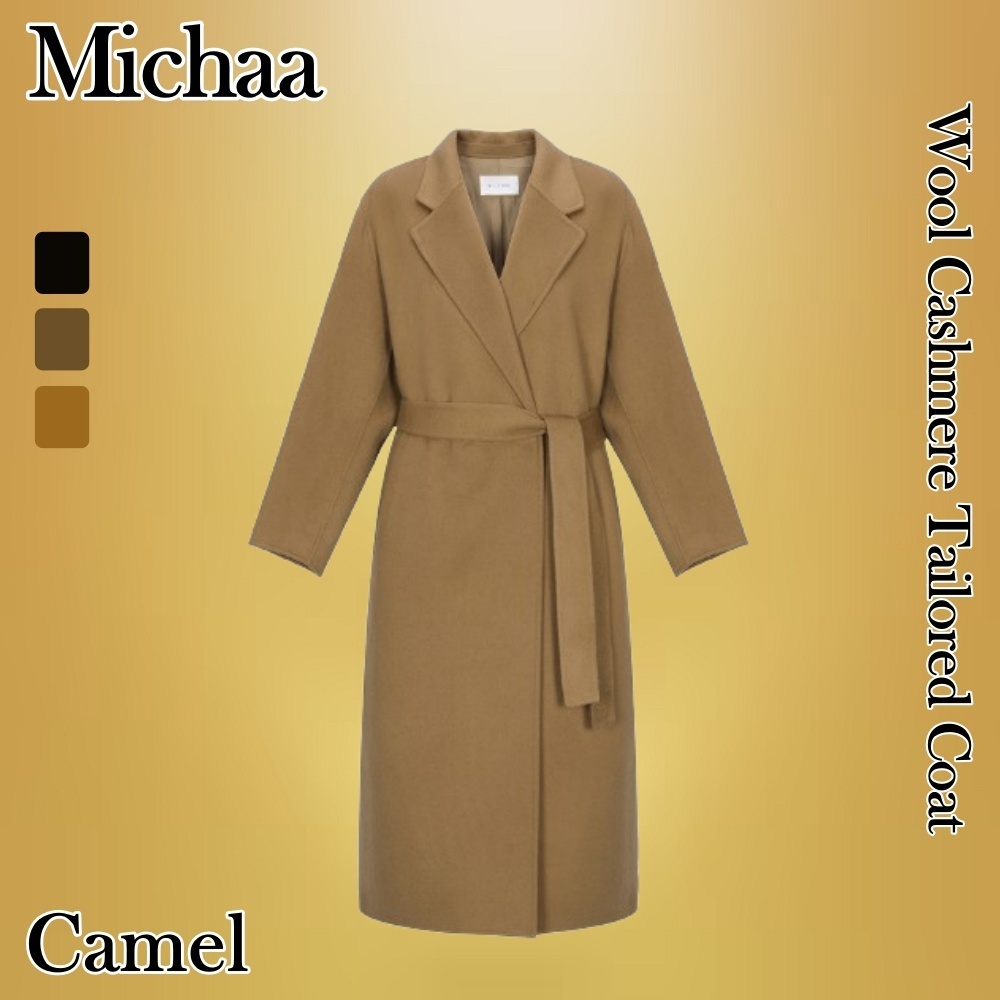 ◆MICHAA ウールカシミヤテーラードコート