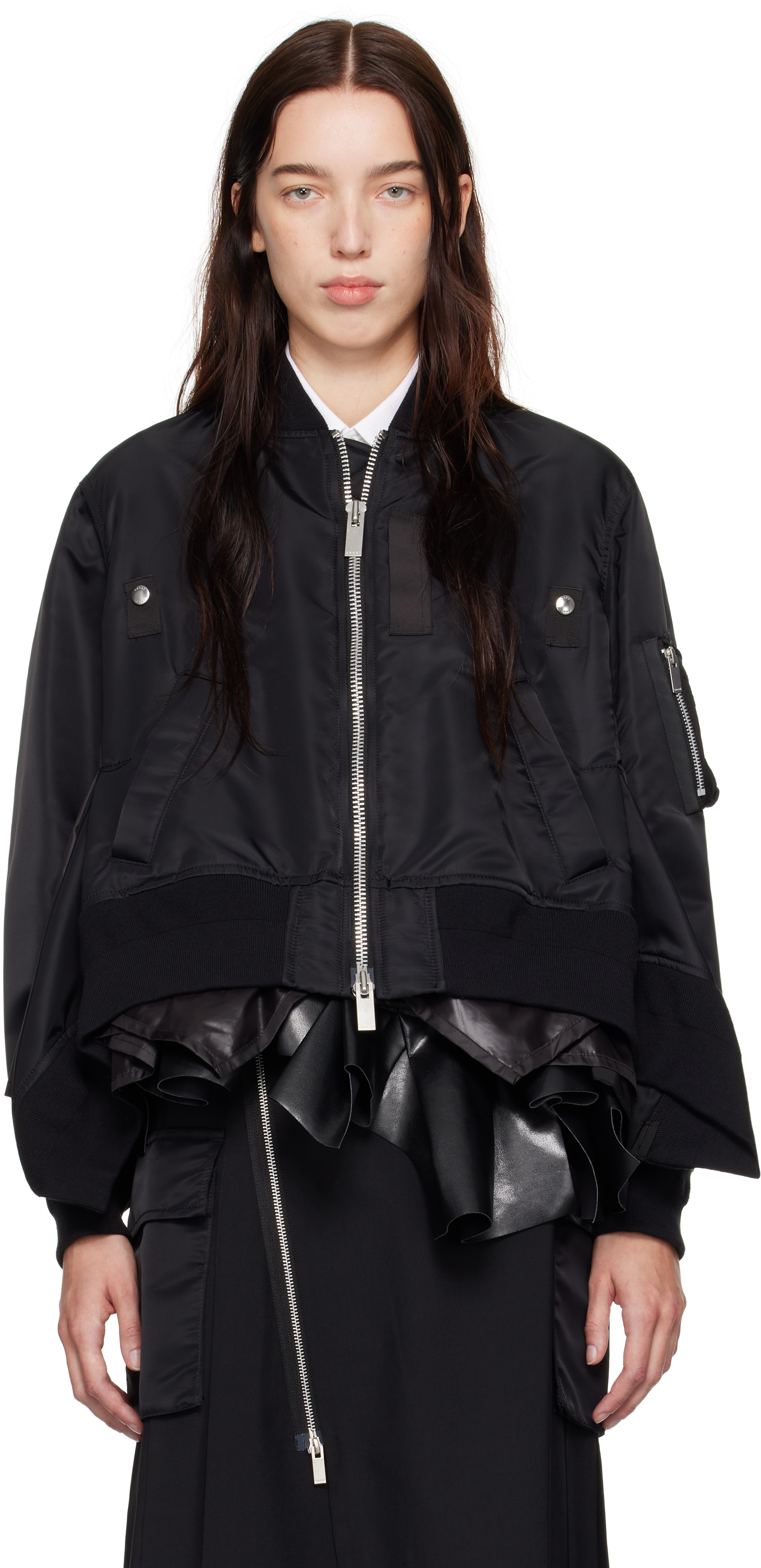 【関税込み】sacai ブラック ナイロンツイル ボンバージャケット
