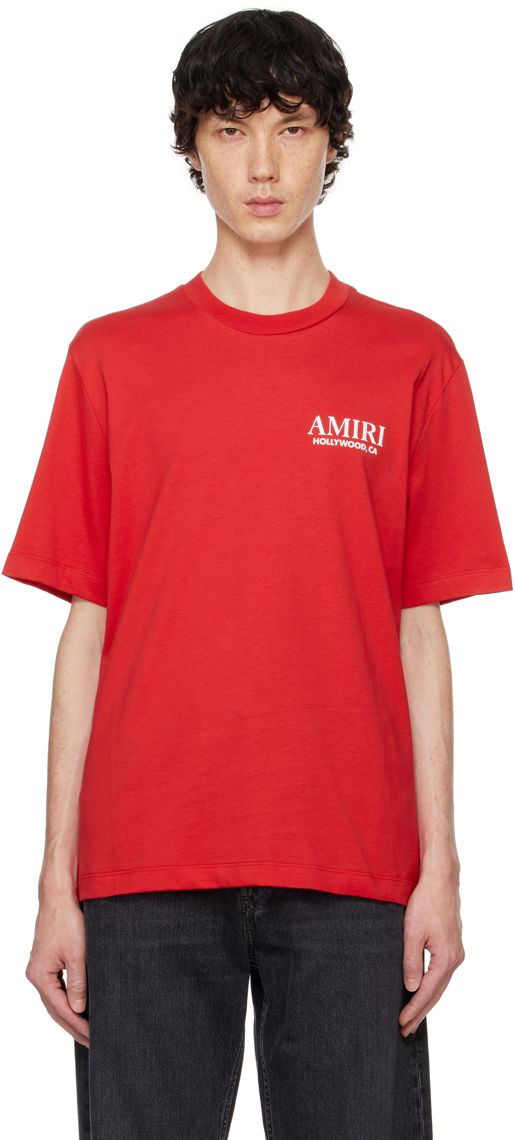 【関税込み】AMIRI レッド Bones Stacked Tシャツ