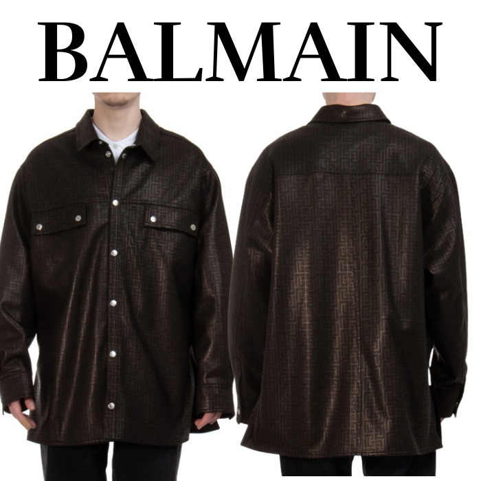 セール【BALMAIN】モノグラムプリント☆オーバーサイズシャツ