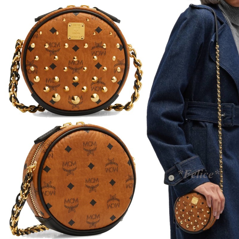 【MCM】 Big O Mini Studded Monogram Crossbody Bag