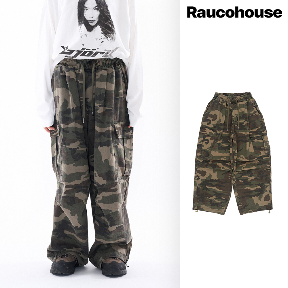 【Raucohouse】Palmas camo banding balloon cargo pants