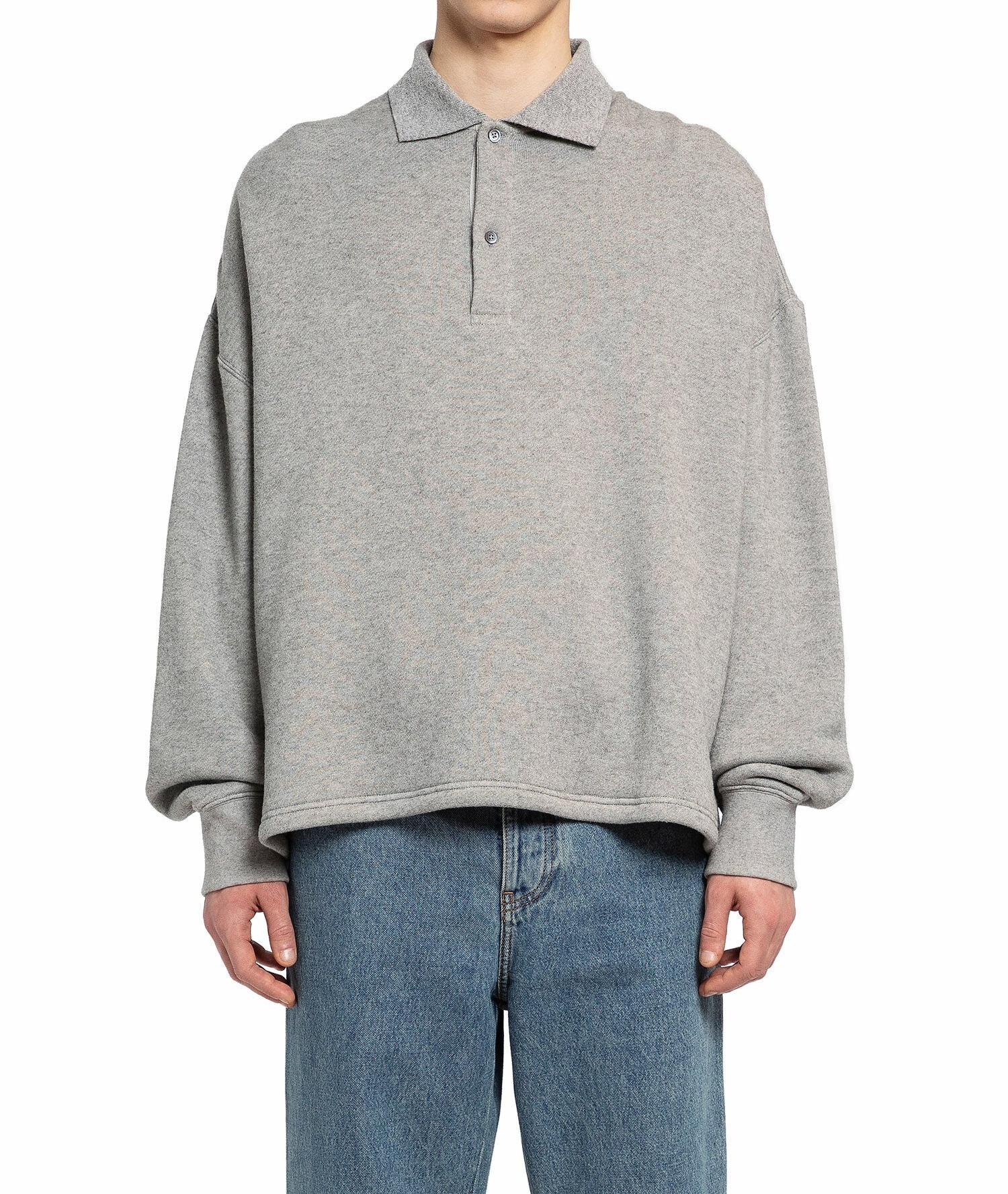 LOEWE☆ポロスェットシャツコットンxカシミア リードグレー Polo sweatshirt in cotton and cashmere Grey - LOEWE