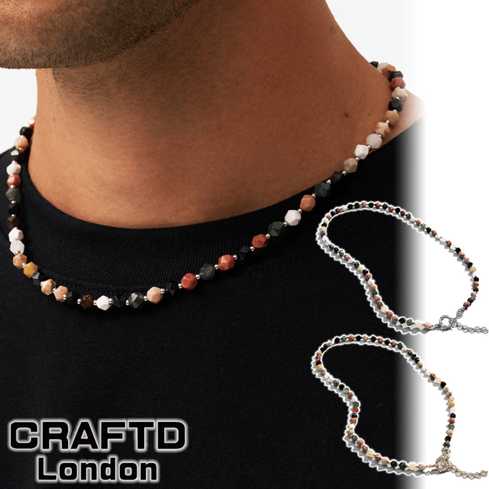 CRAFTD London ネックレス STONE BEADED NECKLACE SILVER GOLD