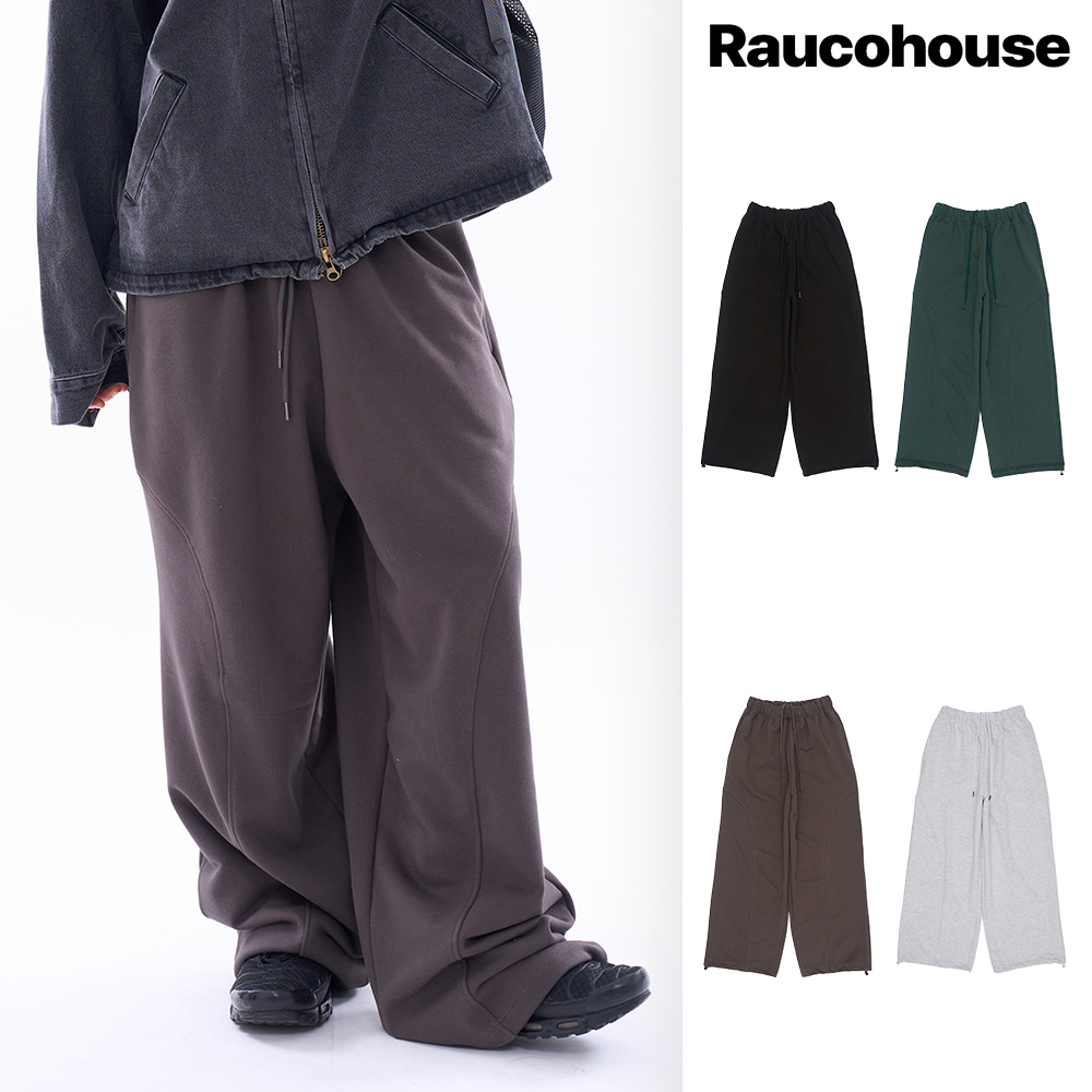 【Raucohouse】Newport arch incision wide sweatpants
