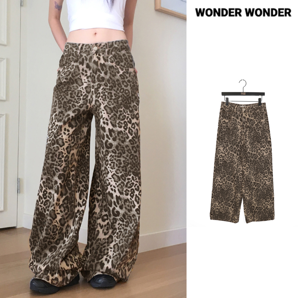 【WONDER WONDER】Hocken leopard leopard wide pants