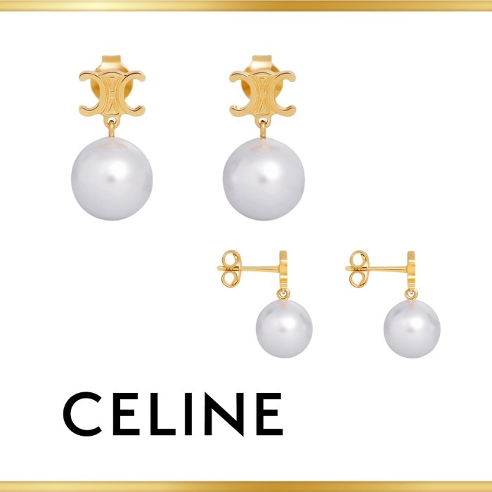 CELINE】トリオンフ パールピアス