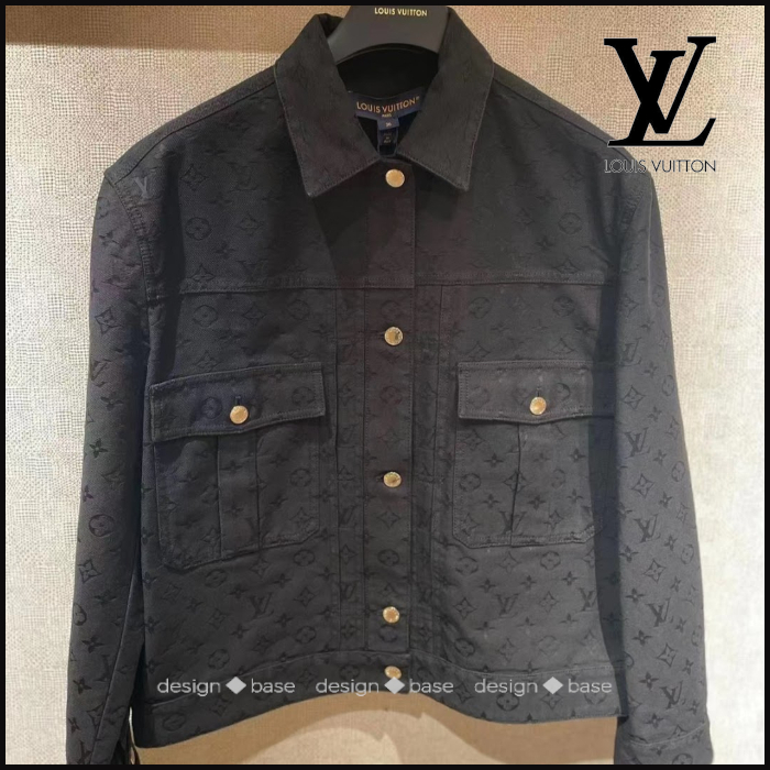 ◆ロック風【 LV 】モノグラムジャカードデニムジャケット