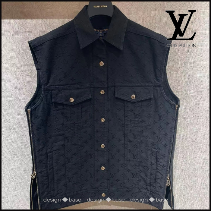 ◆【 LV 】スリーブレスモノグラムジャカードデニムジャケット