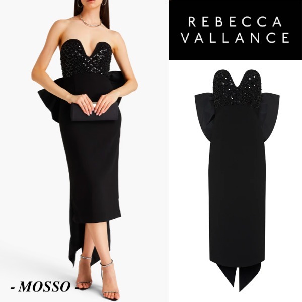 【REBECCA VALLANCE】MARIE BOW MIDI DRESS バックリボンミディ