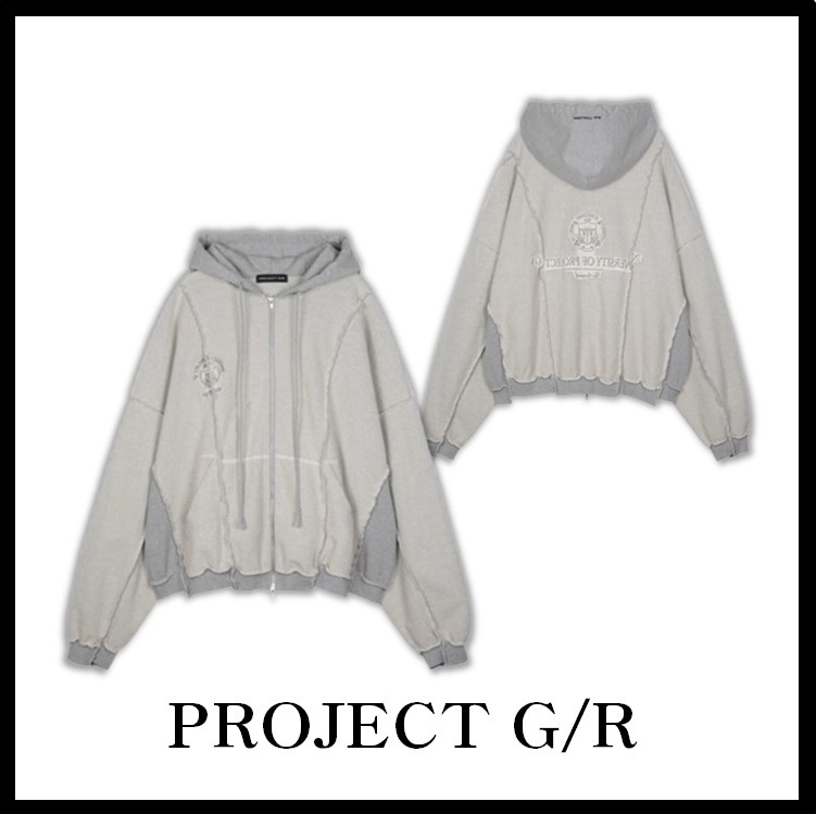 ★関税込★Project G/R★Inside Out Unbalanced Zip Hoodi.e★