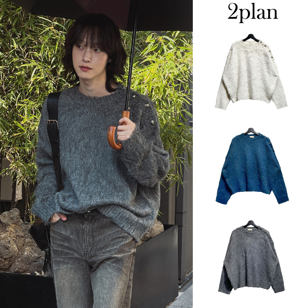 【2plan】Celine Wool Button Knit