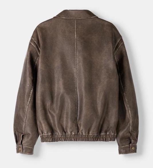 ☆ドイツ発*BERSHKA*新作*フェイクレザーライダースジャケット/R ☆ドイツ発*BERSHKA*新作*FADEDフェイクレザージャケット/R