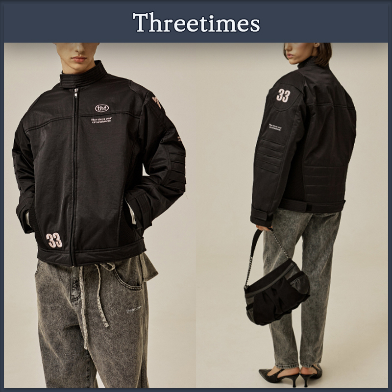 【threetimes】送料・関税込★ピンク レザーバイカージャケット